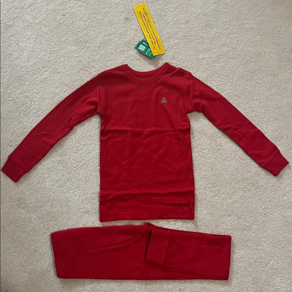 Gap toddler, modern red, Organic Cotton Holiday PJ Set, 5 YRS